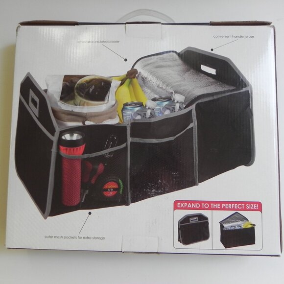 Black Collapsible Car Trunk Organizer with cooler- New In Box - Home Basics - Picture 2 of 7